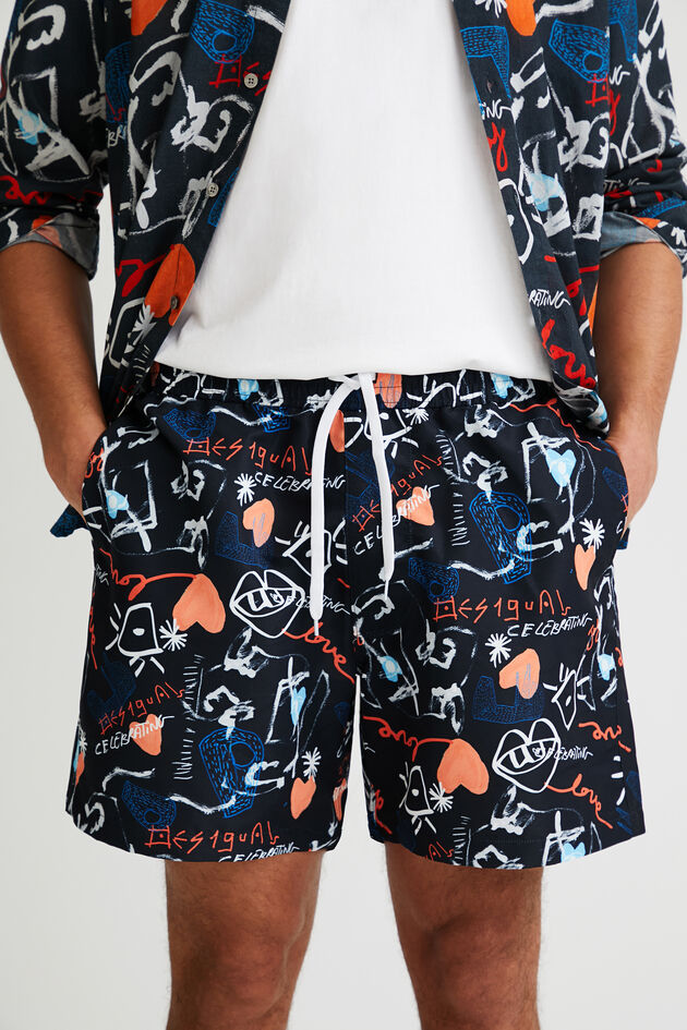 Arty printed swim shorts