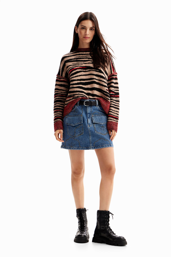 Oversize zebra pullover | Desigual