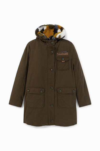Parka militar cuello pelo