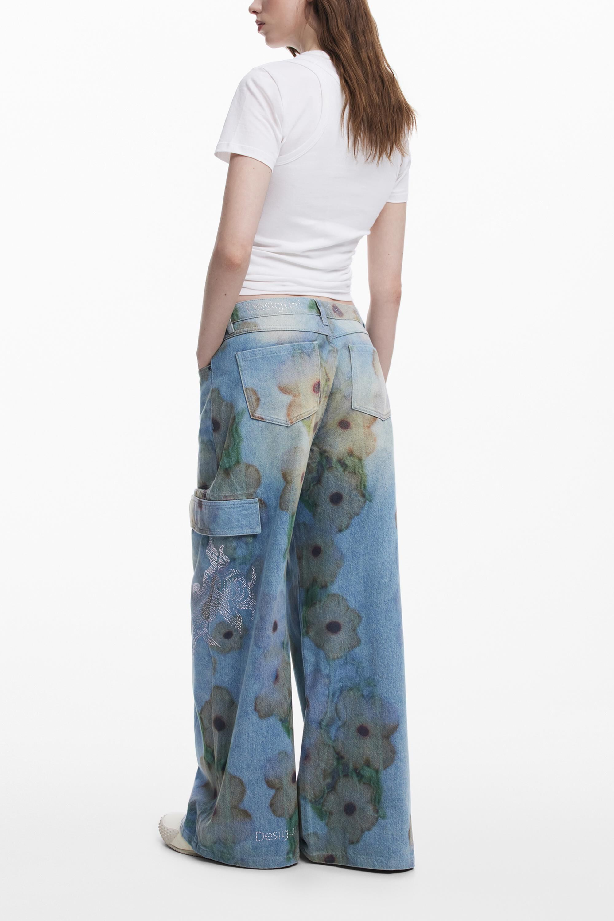Desigual Collina Strada　ワイドデニム　ビジュー ワイドレッグジーンズ Collina Strada 女性用 I Desigual.com