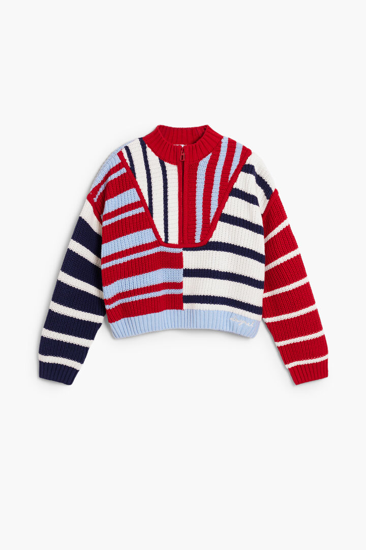Pull à rayures avec fermeture éclair | Desigual