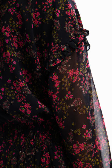 Sukienka krótka szyfon kwiaty | Desigual