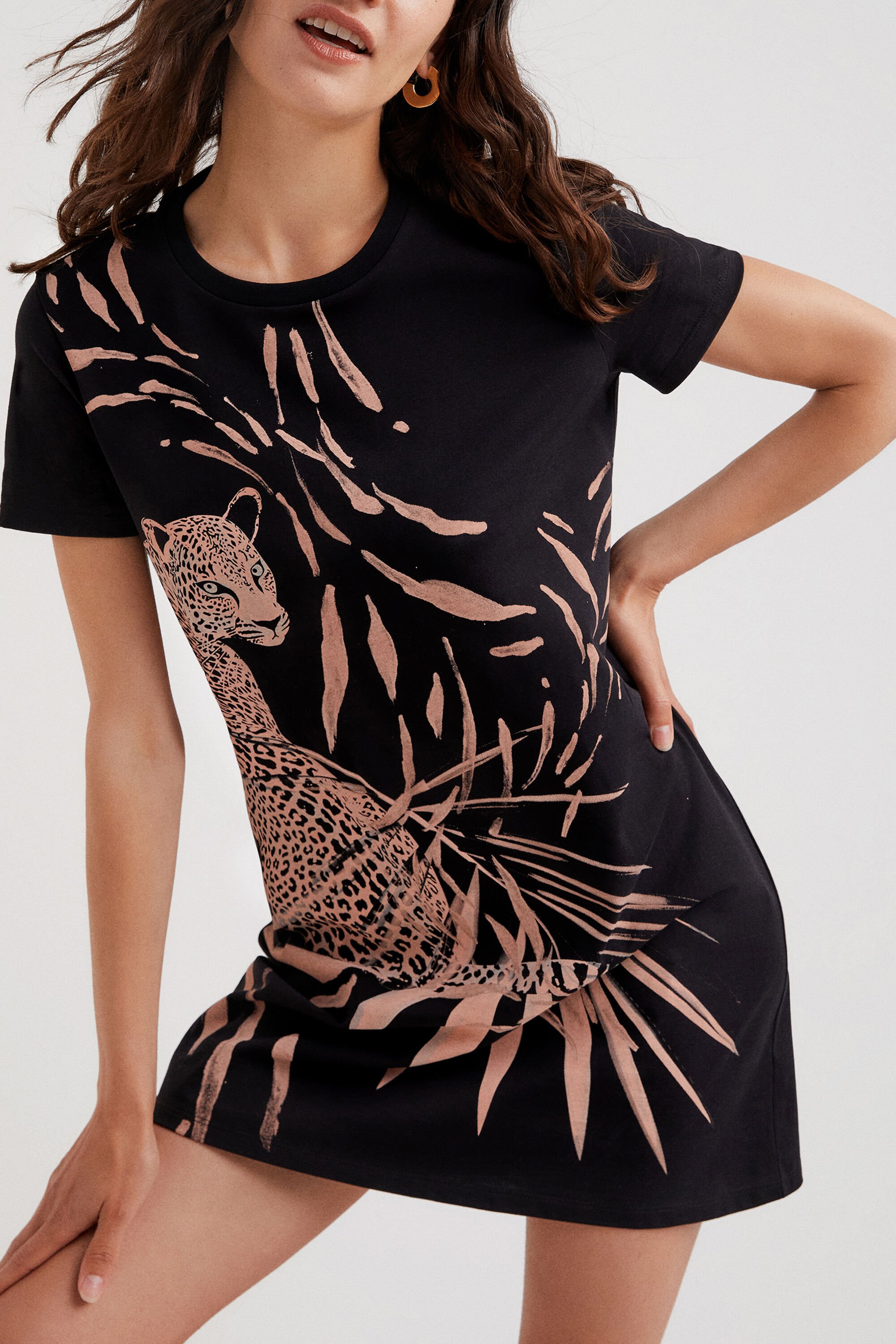 Cheetah T shirt dress