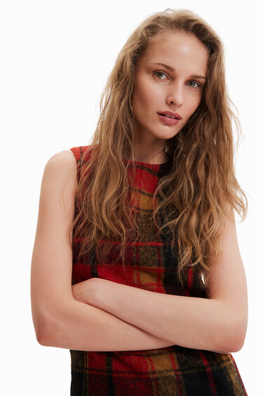 Robe courte ajustée tartan | Desigual