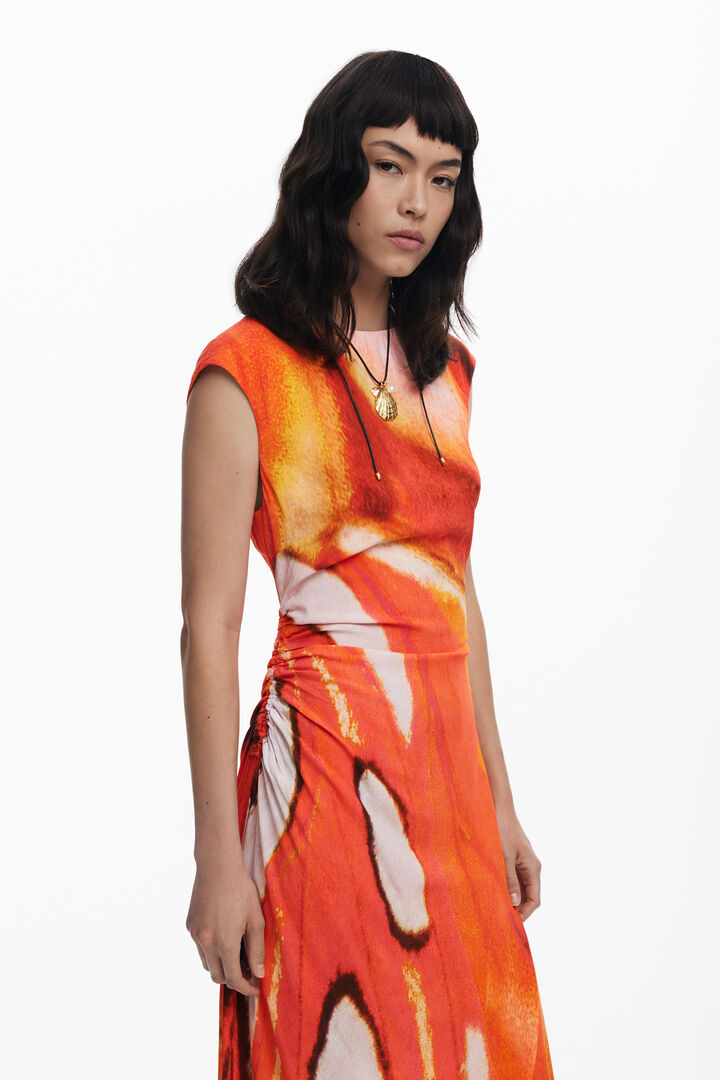 Draped long dress | Desigual