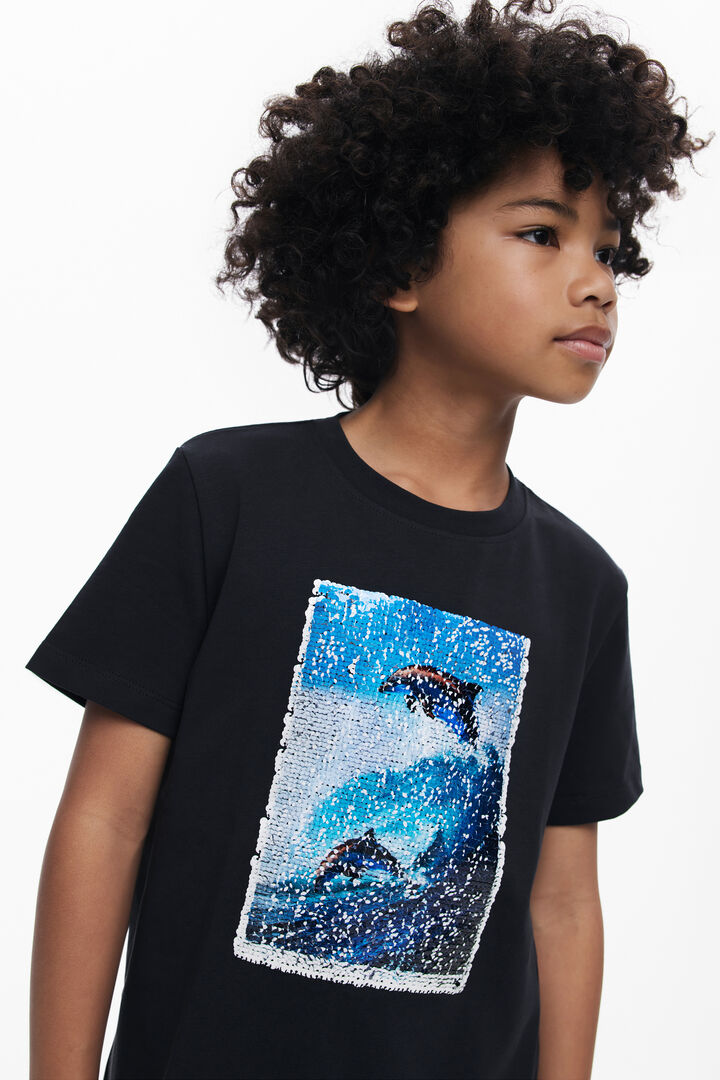T-shirt à manches courtes avec paillettes Botter | Desigual