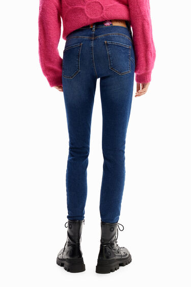Jeans hlače z rožasto vezenino | Desigual
