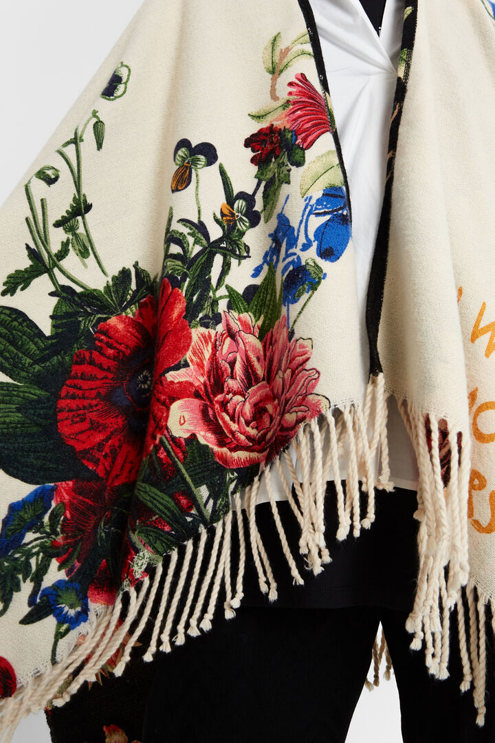 Reversible crossed poncho | Desigual