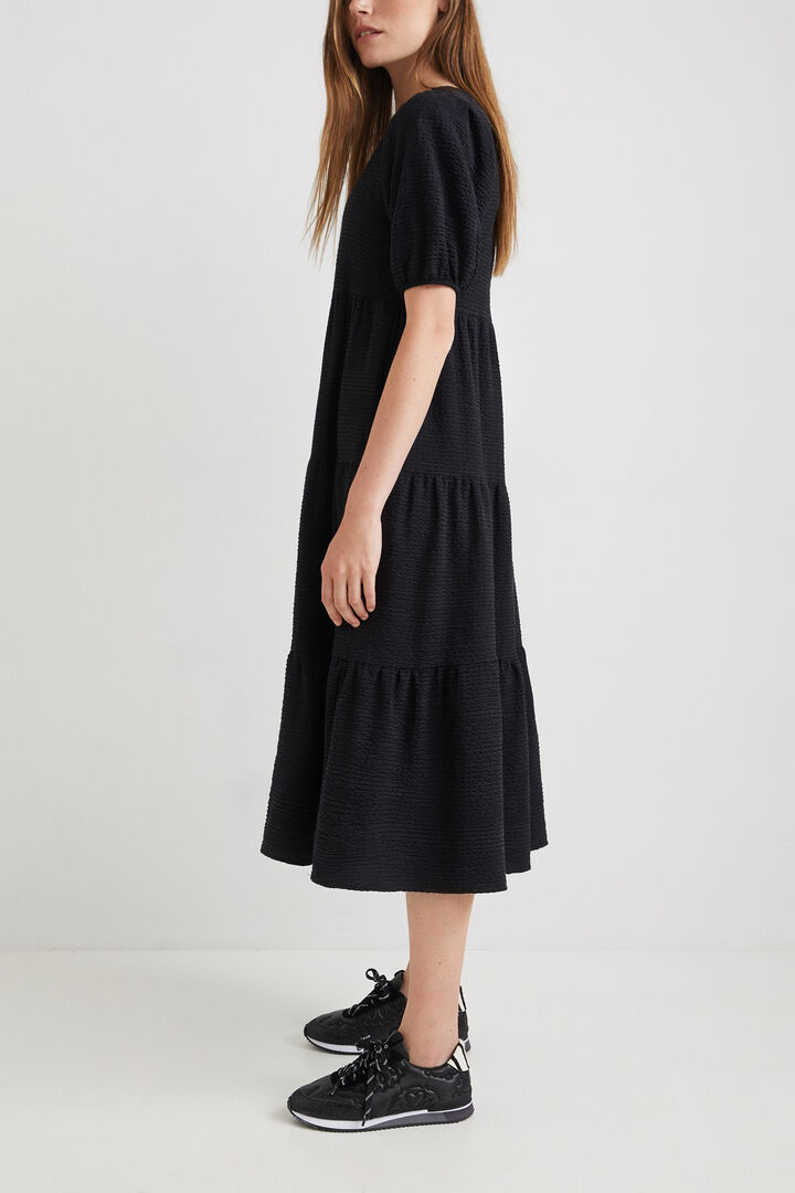 
テクスチャー&プレーンカラー ミディワンピース | Desigual