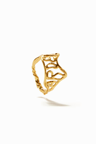 Anillo mensaje baño oro Zalio | Desigual