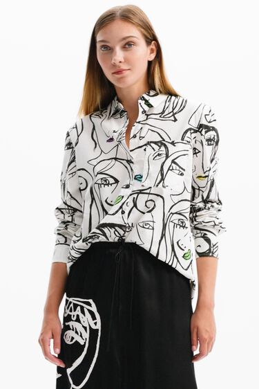 Blouse met arty gezichten | Desigual