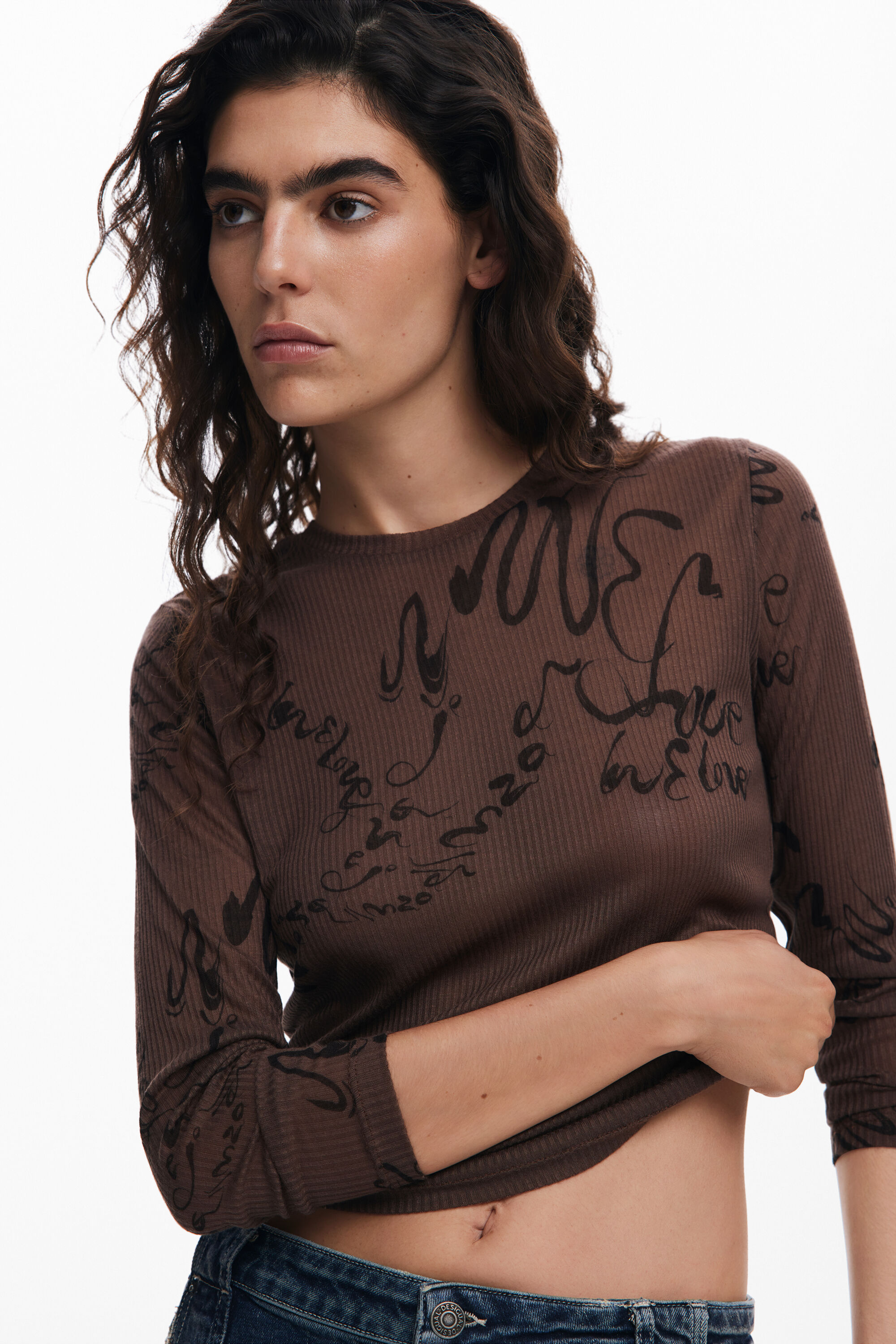 デシグアル Desigual TSHORSE Tシャツロングスリーブ （ブラウン） 楽天市場】Desigual（長さ（袖）長袖）（Tシャツ・カットソー