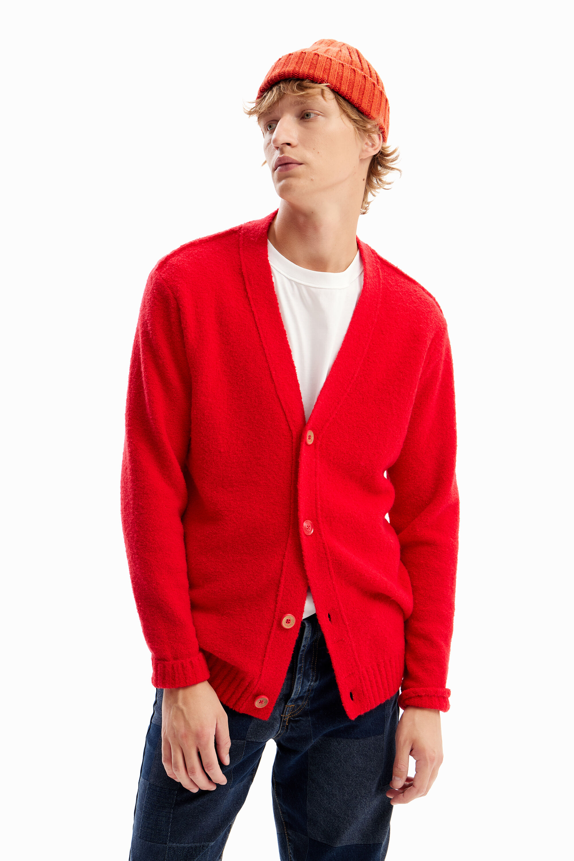 Desigual Plain textured cardigan