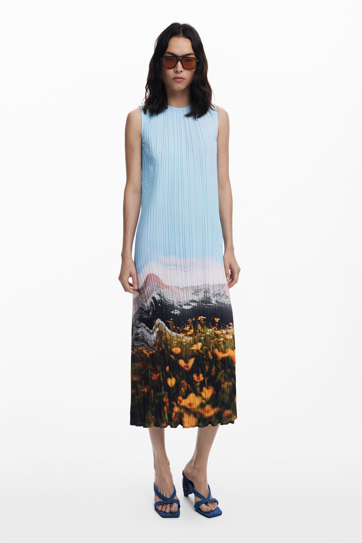 Vestido plisado paisaje | Desigual