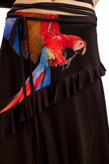 Spódnica midi z papugą Tyler McGillivary | Desigual