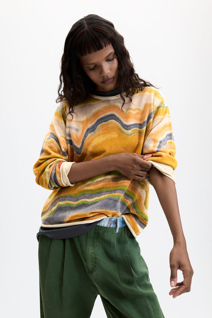Abstract printed sweater