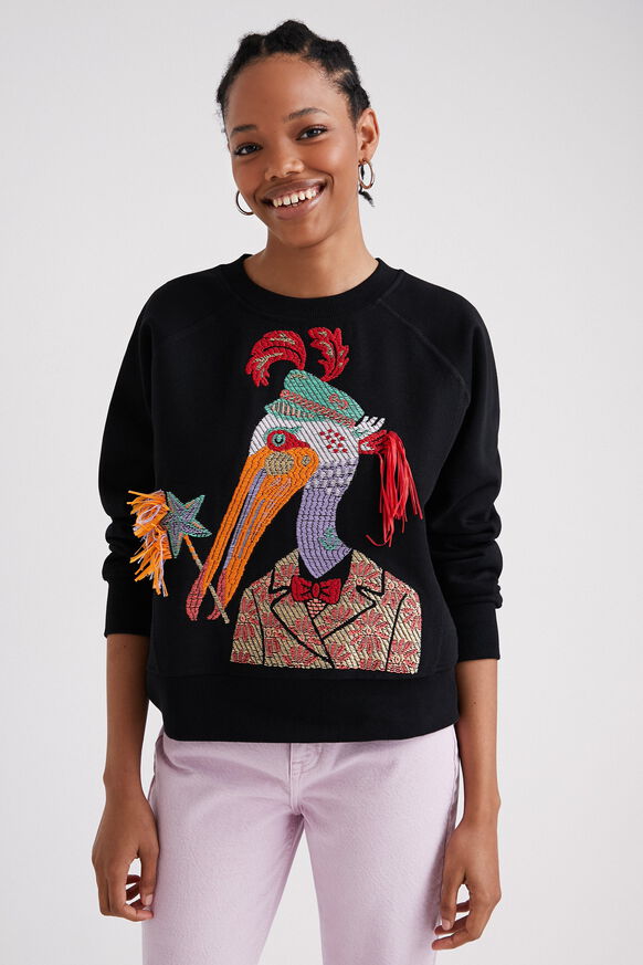 Embroidered pelican sweatshirt | Desigual