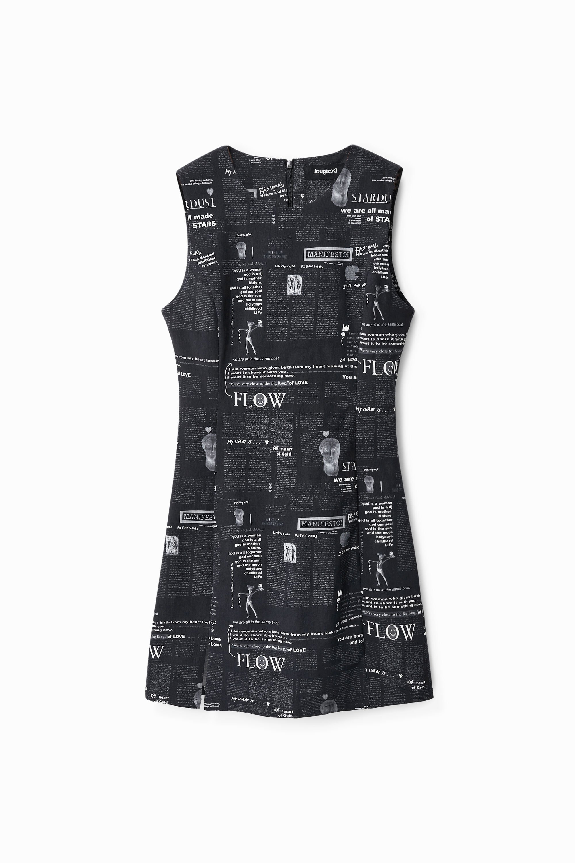 Kurzes Kleid Slim Fit Zeitungen