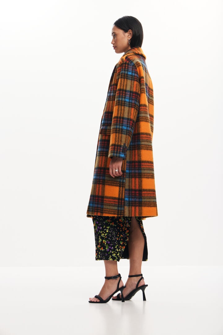 Long checkered coat | Desigual