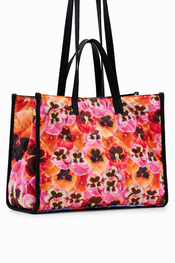 Extra large floral patchwork shopper bag | Desigual