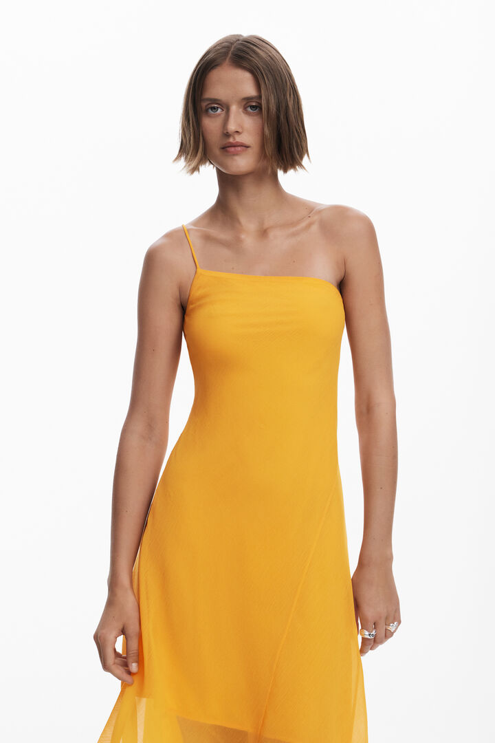 Asymmetric layered midi dress | Desigual