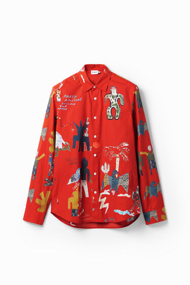 Popeline overhemd met illustraties. | Desigual