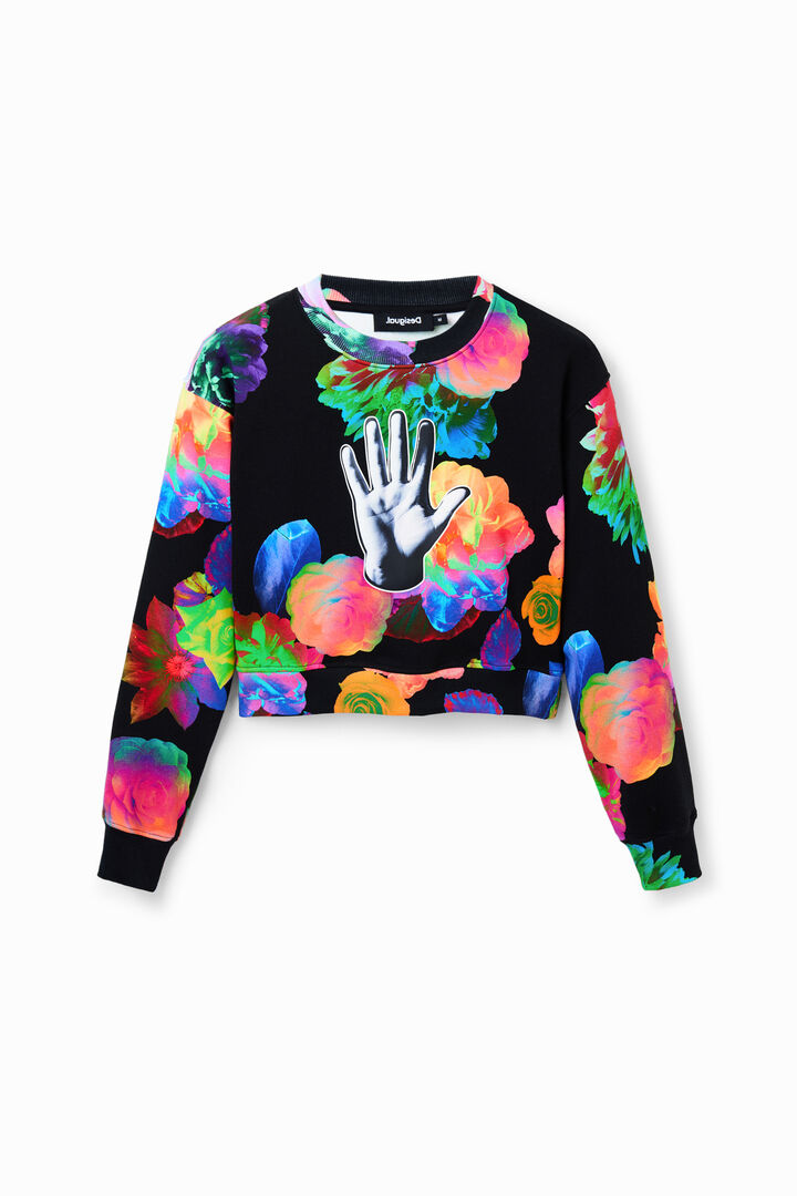 Short floral hand sweatshirt | Desigual
