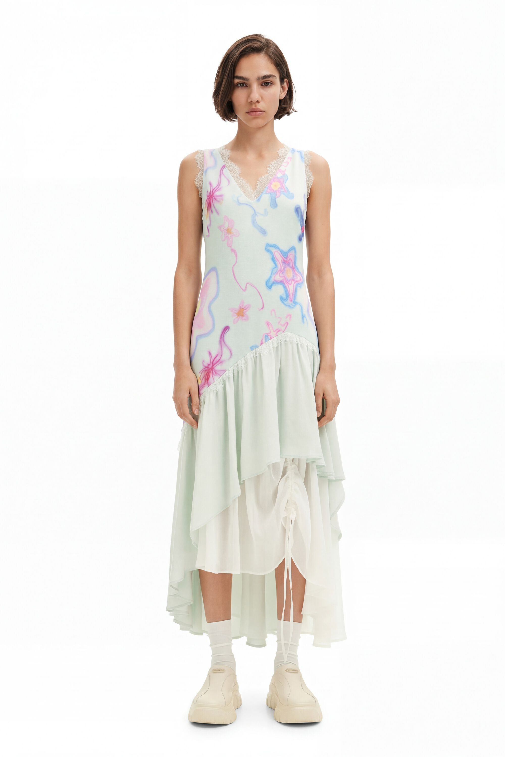 Desigual, Vestido largo tirantes multicapa Collina Strada, Azul