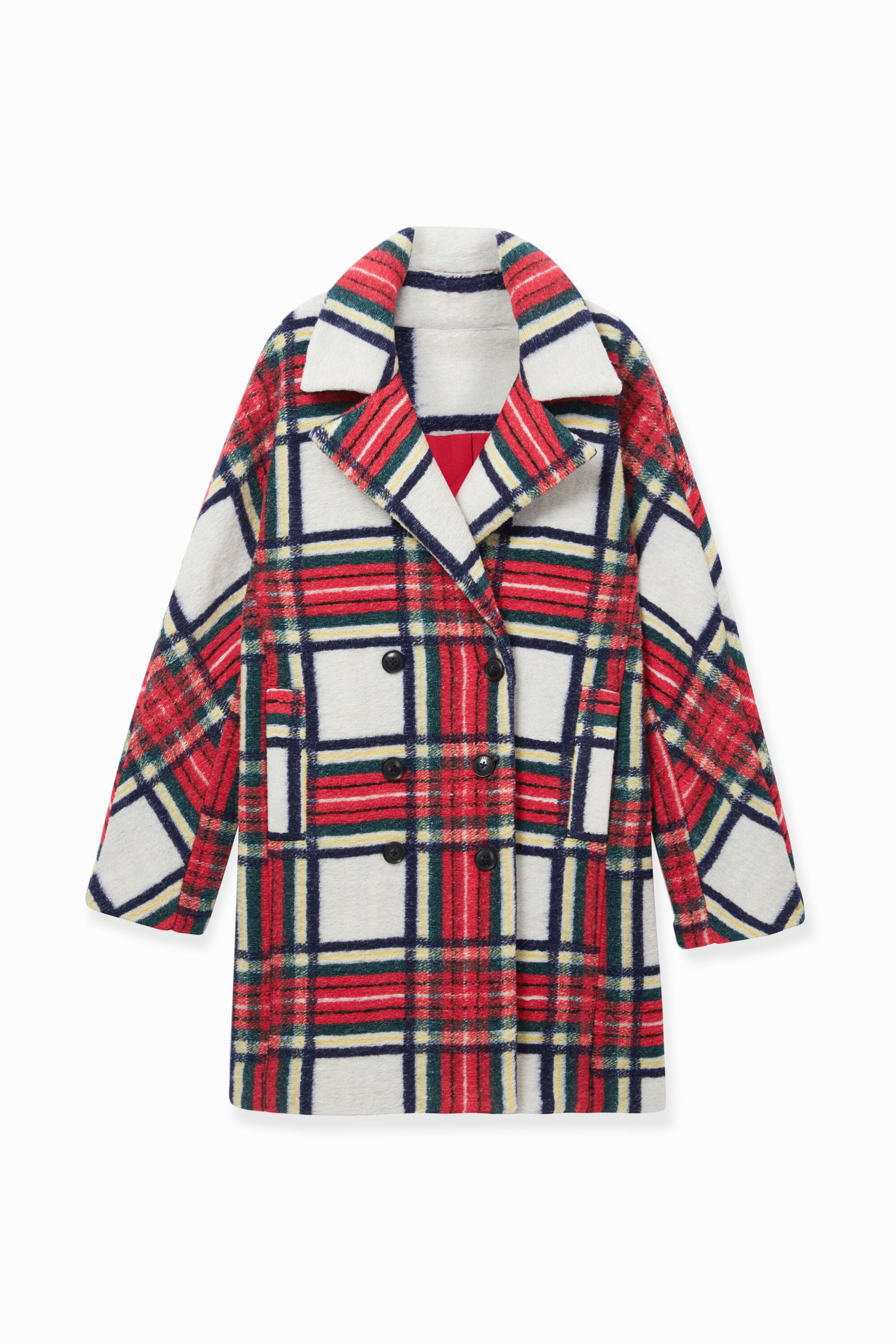 Cloth tartan coat - RED - 42