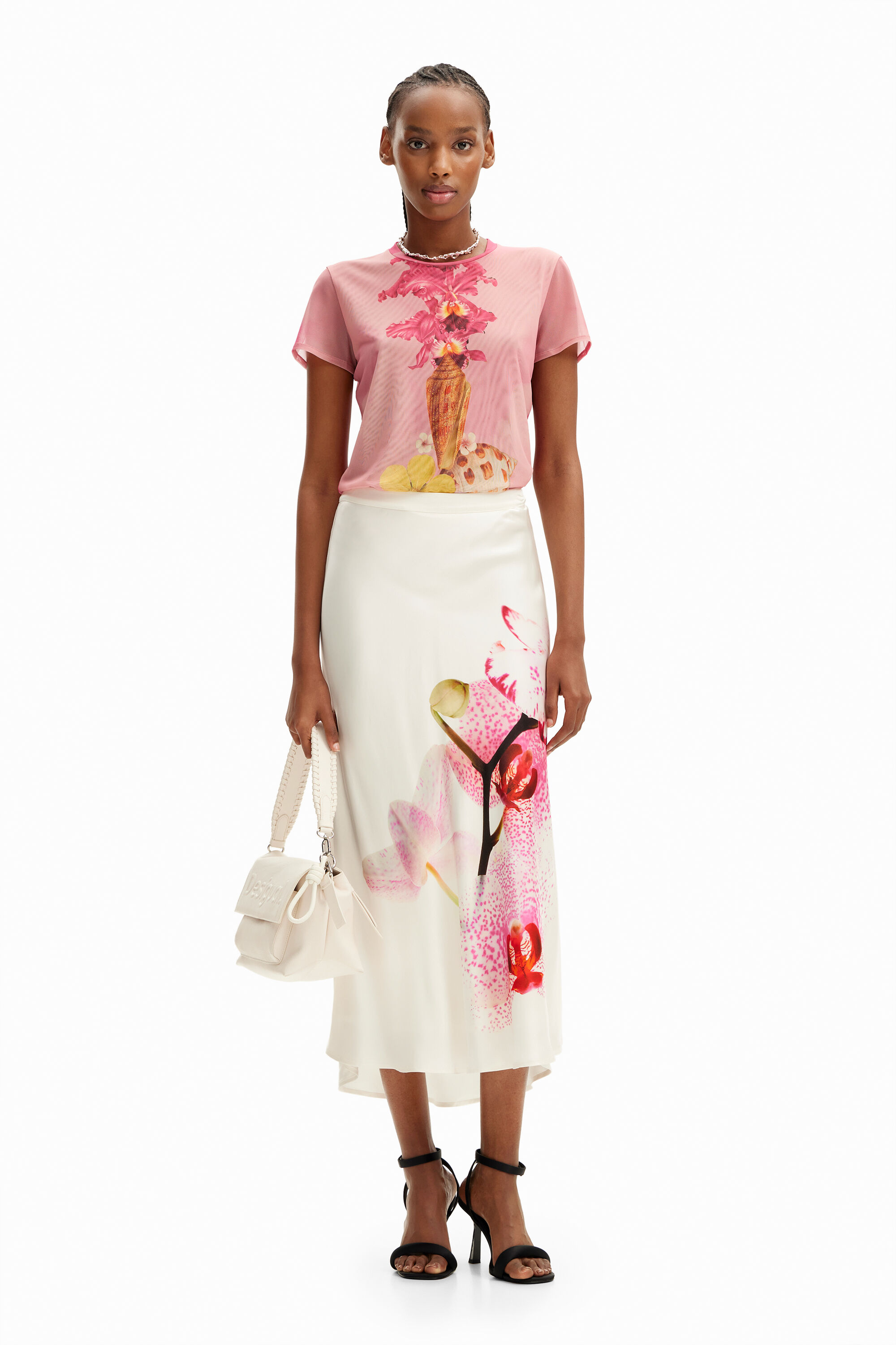 M. Christian Lacroix orchid midi skirt