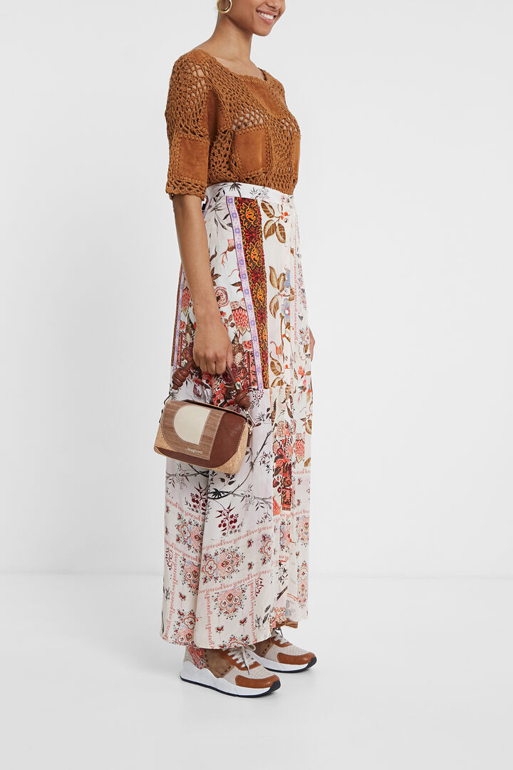 Falda larga con estampado boho floral | Desigual