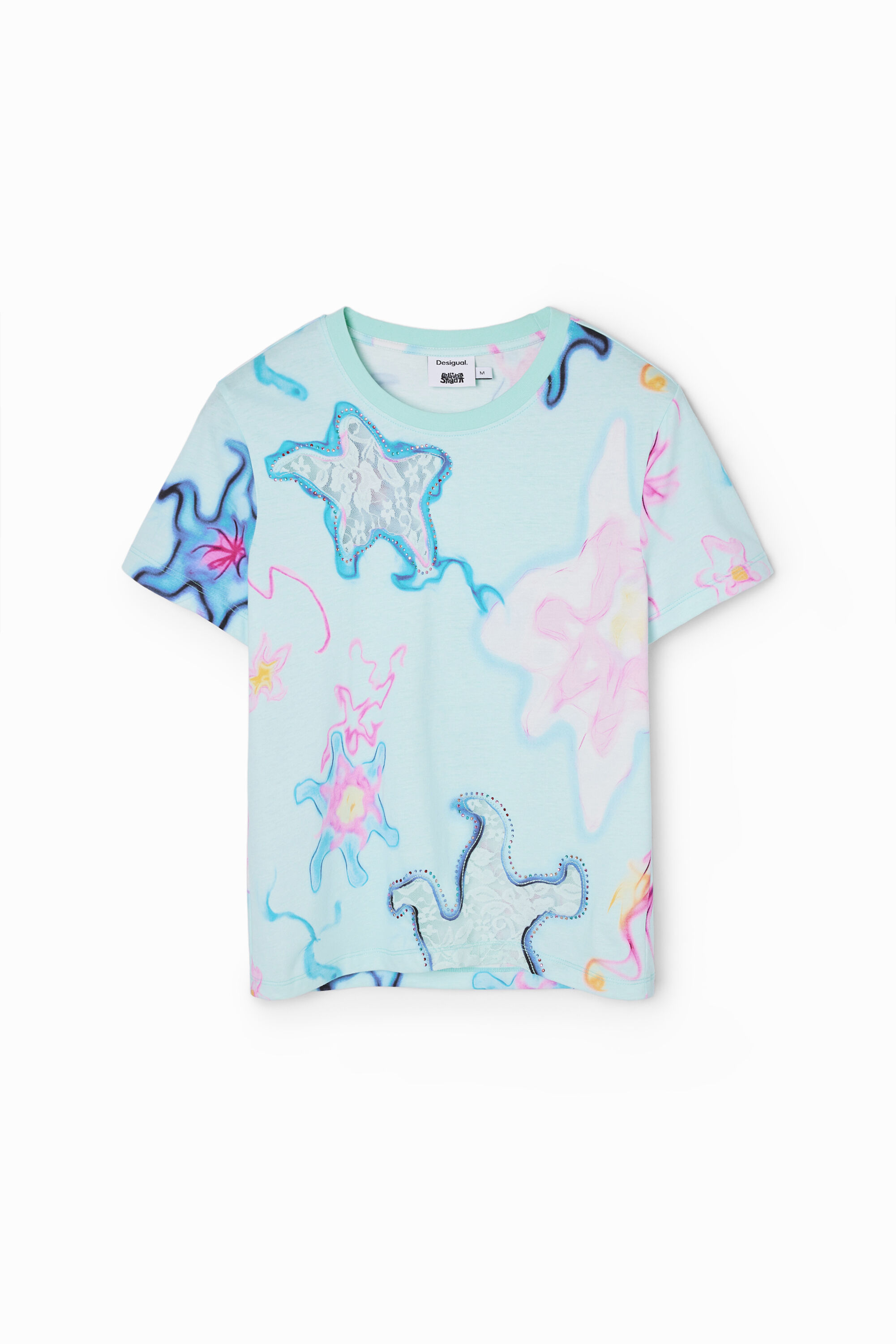 【関税込み】Collina Strada ホワイト Nash Tシャツ COLLINA STRADA / コリーナ・ストラーダ - LACE HEART NASH TEE