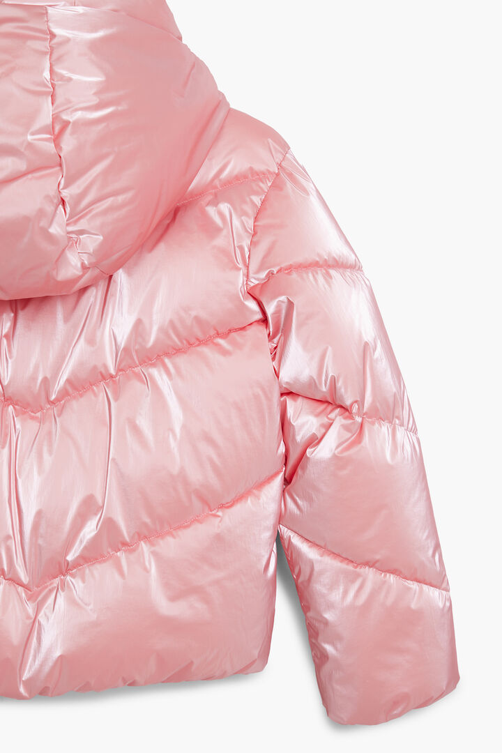 Metallisch gepolsterter Mantel mit Kapuze | Desigual
