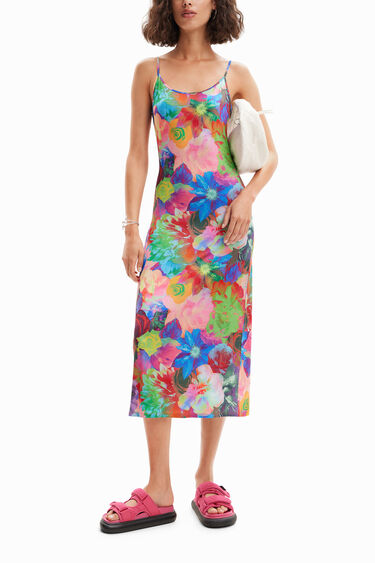 Vestido lencero slim flores | Desigual