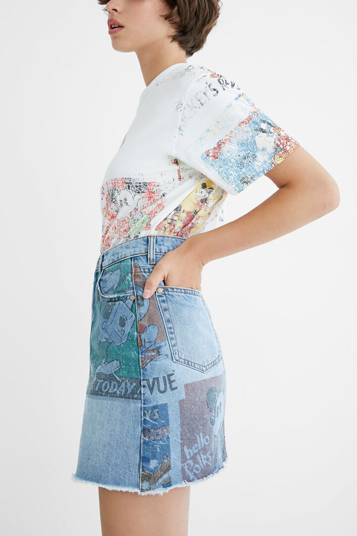 Denim mini-skirt illustrations - Mickey Mouse | Desigual