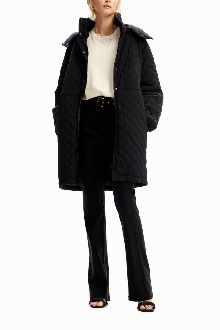Puff-sleeve quilted coat | Desigual