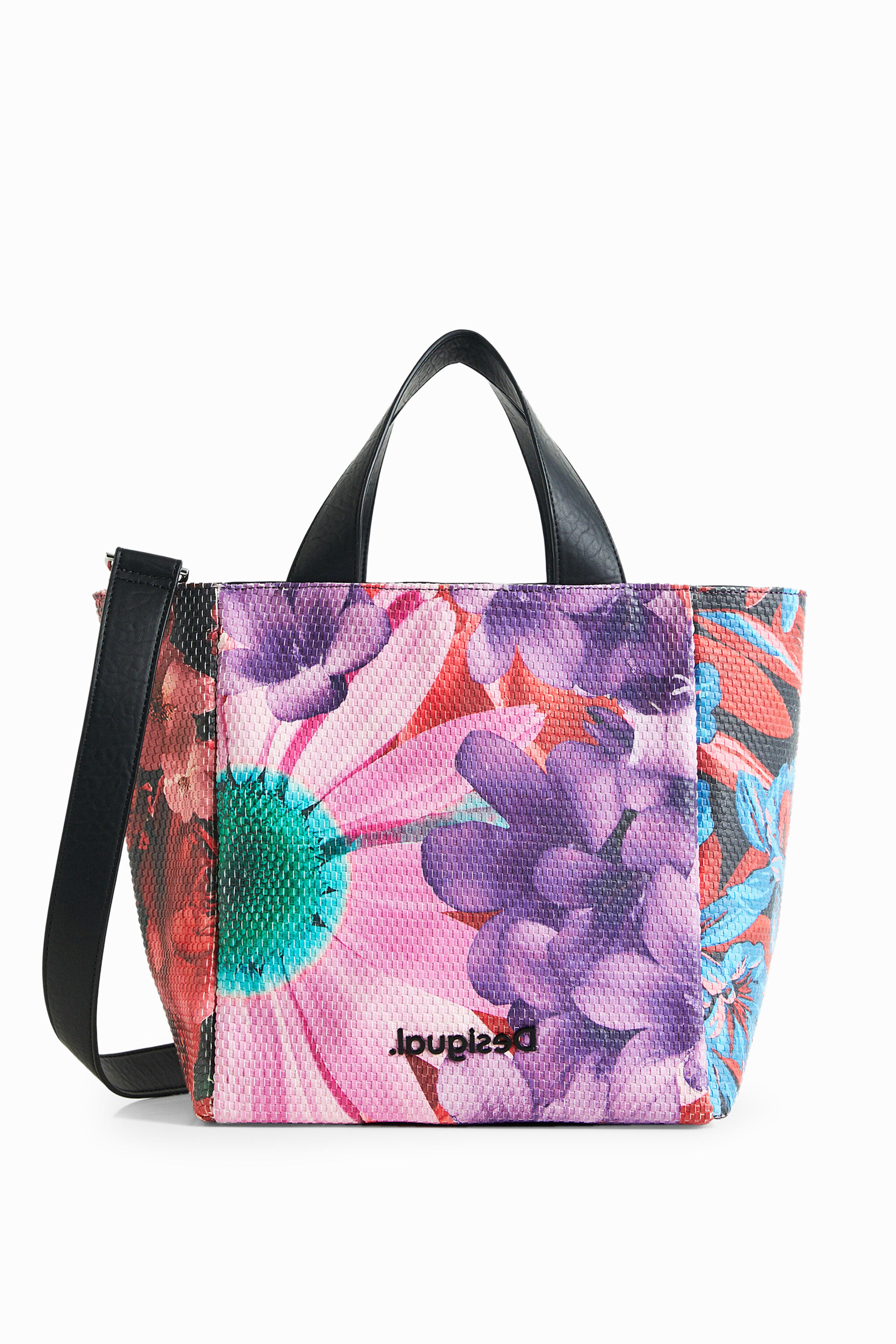 Desigual Floral Handbag In Red