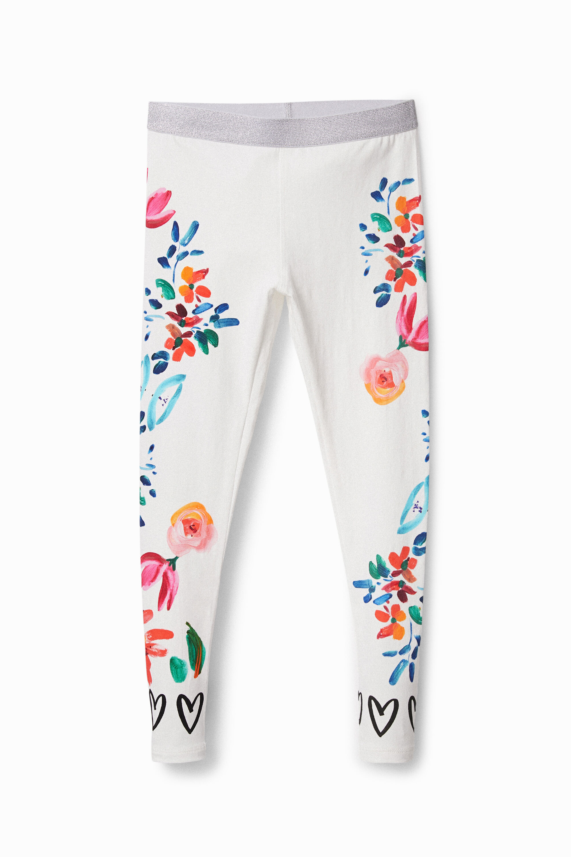 White floral outlet leggings