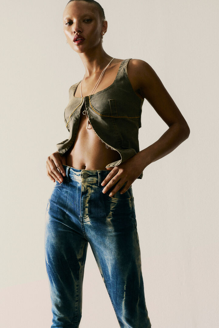 SPODNIE JEANSOWE TIE DYE | Desigual