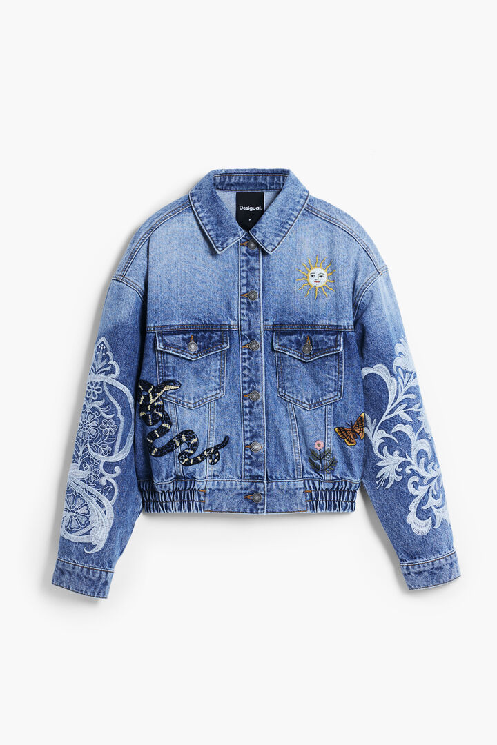 Jeansjacke mit orientalischen Stickereien | Desigual