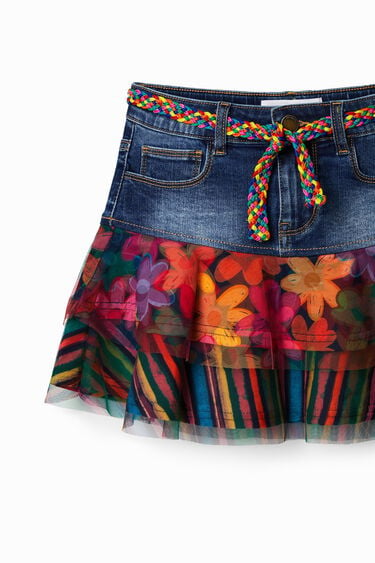 Ruffled denim mini skirt | Desigual