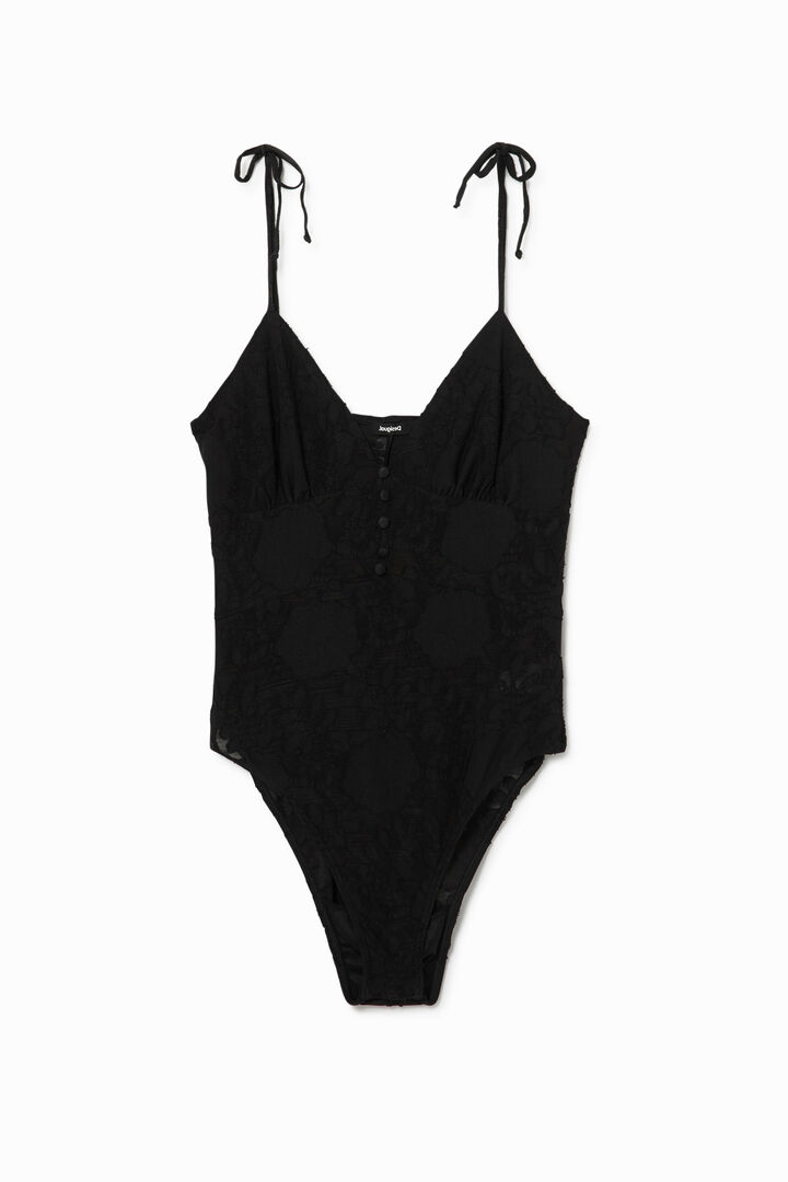 Embroidered bodysuit fine straps | Desigual