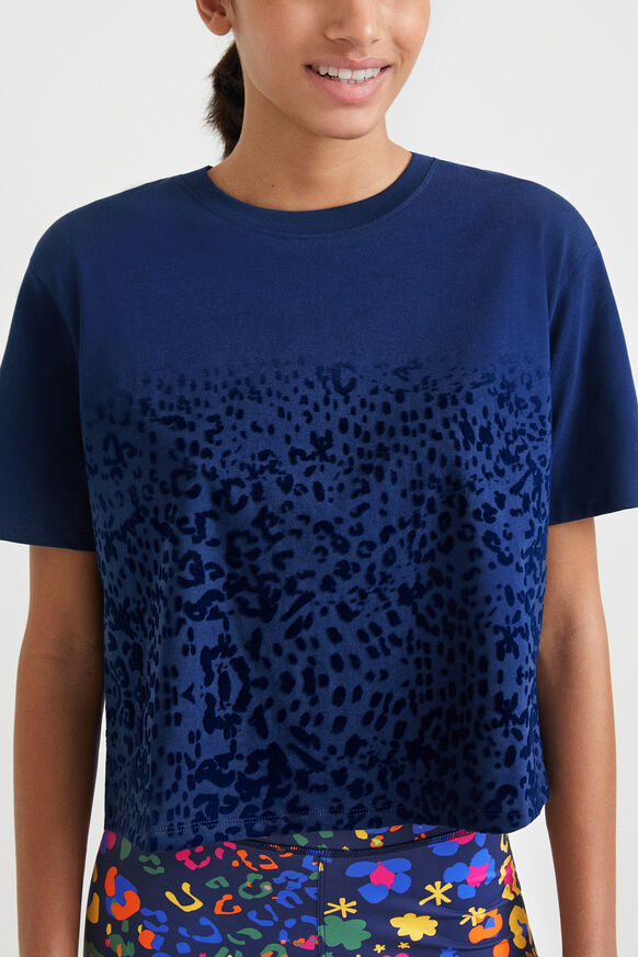 T-shirt van 100% katoen met luipaardprint | Desigual