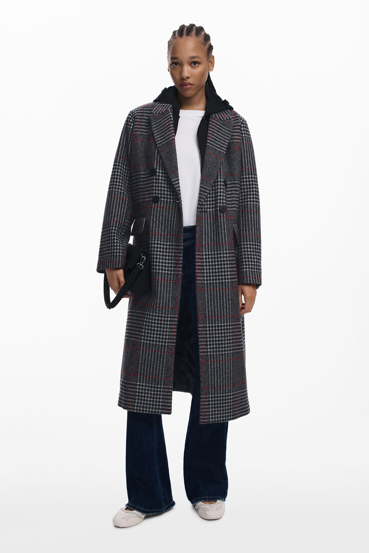 Tartan coat with hood