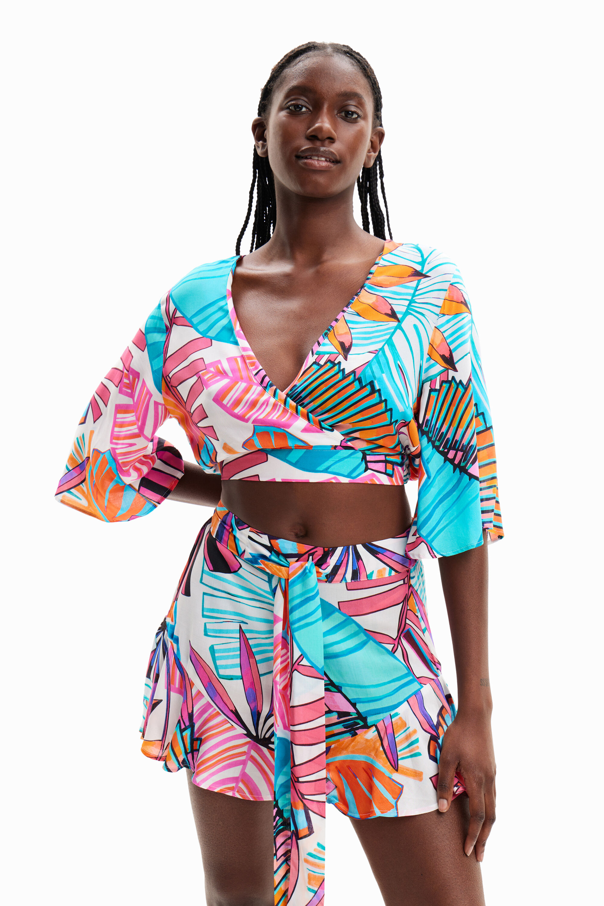 Crop online top tropical