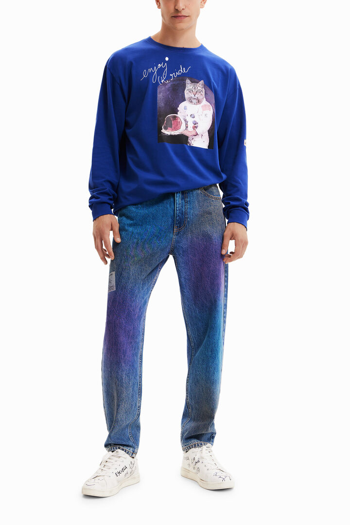 Straight distressed jeans | Desigual