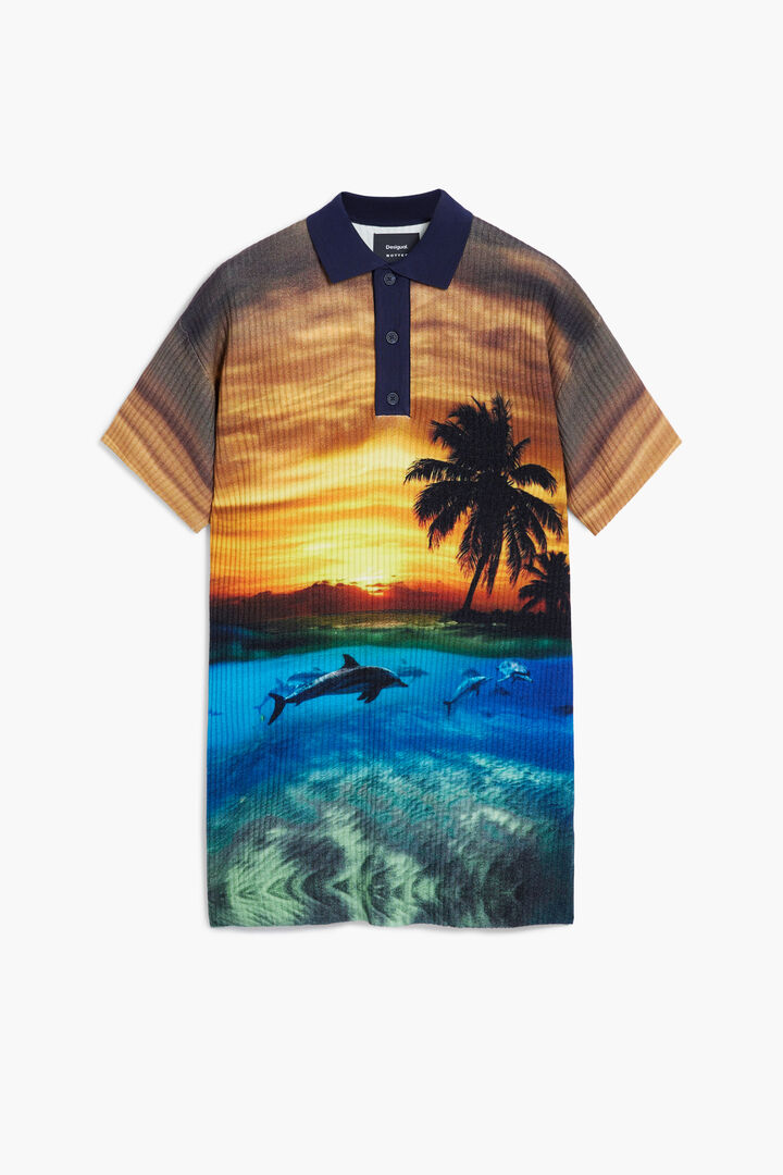 ROBE EN MAILLE COUCHER DE SOLEIL BOTTER