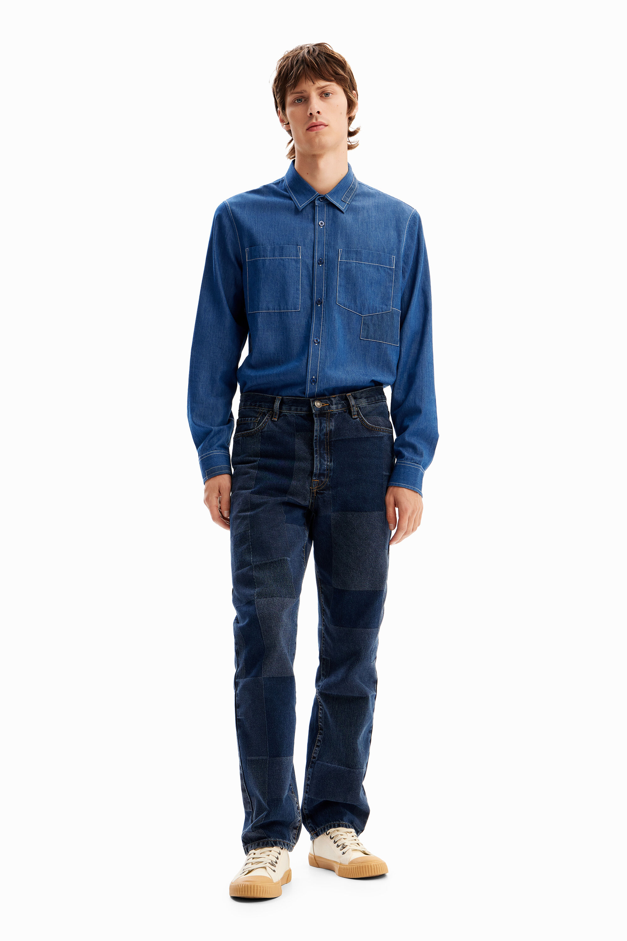 Vaqueros Straight cuadros de hombre Desigual