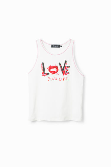 Sleeveless message T-shirt | Desigual