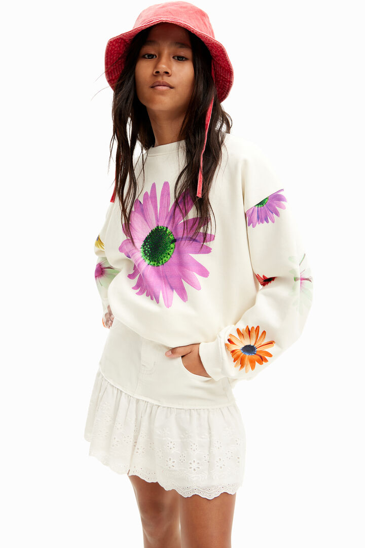 Sweat-shirt oversize marguerites